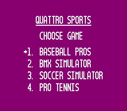 Quattro Sports (Homebrew) — Title screen